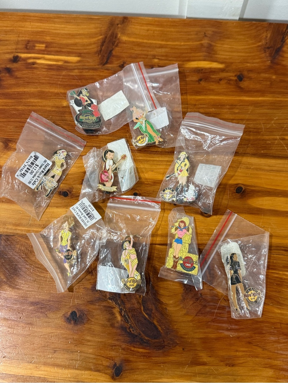 NWT Hard Rock Cafe Collectors Pins Pin-Up Girls Guitars Lot of 9